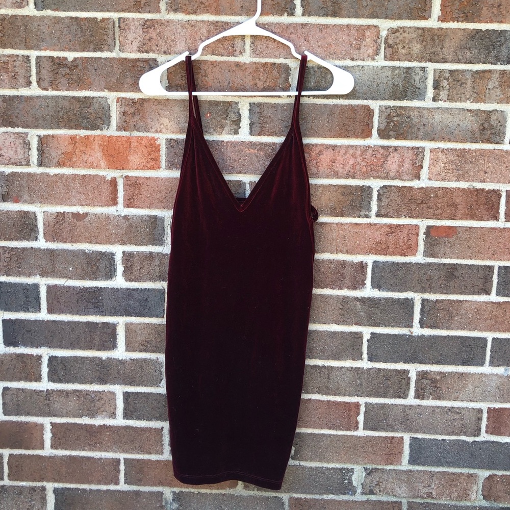 American Apparel burgundy velvet mini dress